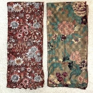 Floral Patterned Scarves Set of 2